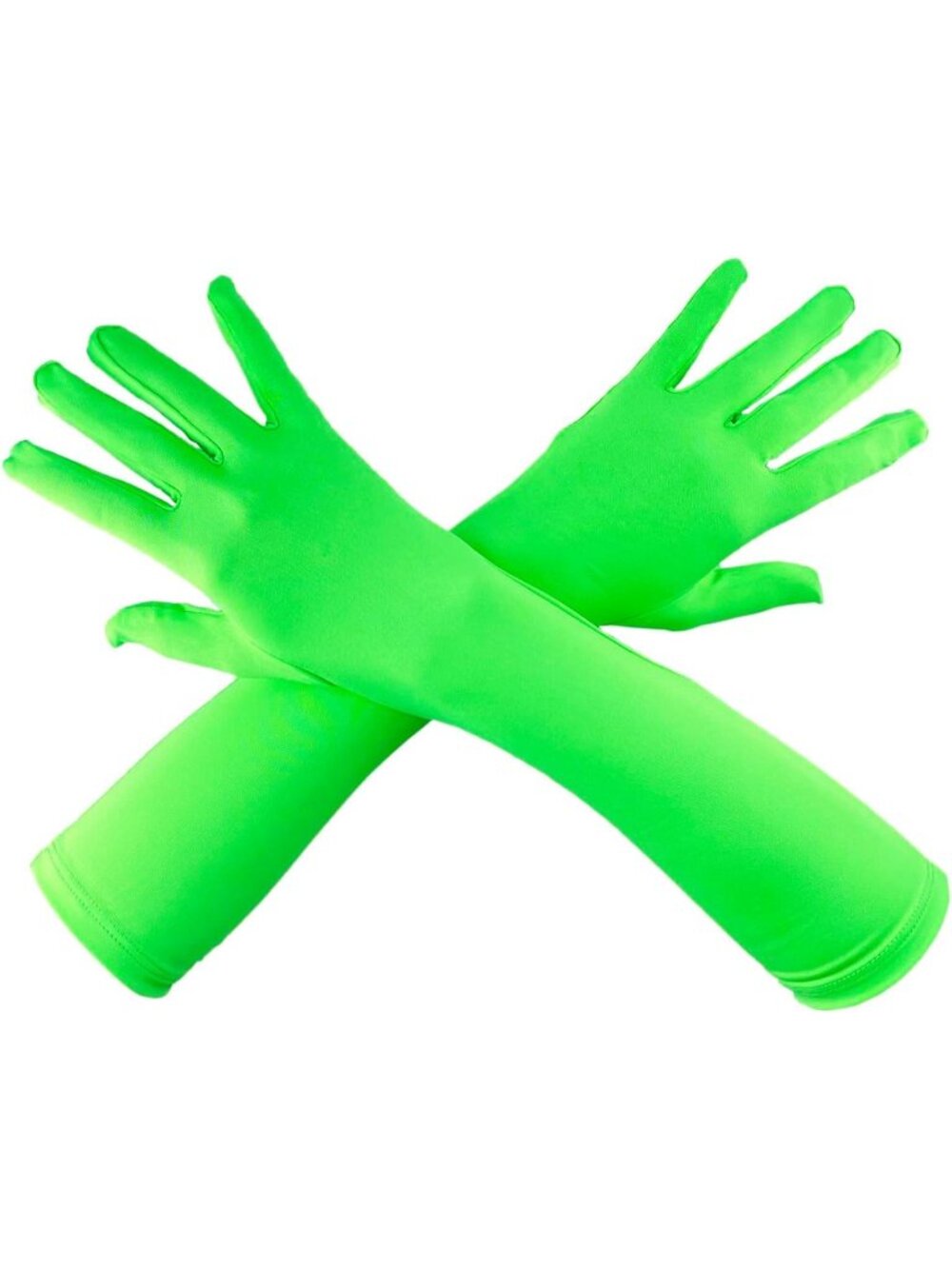 Men's And Women's Lime Green 15'' Elbow Length 20s Stretchy Costume Gloves